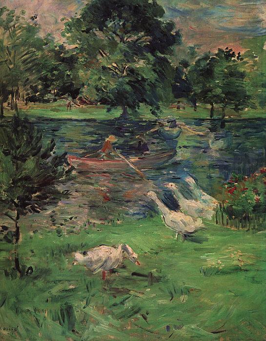 Berthe Morisot Girl in a Boat with Geese china oil painting image